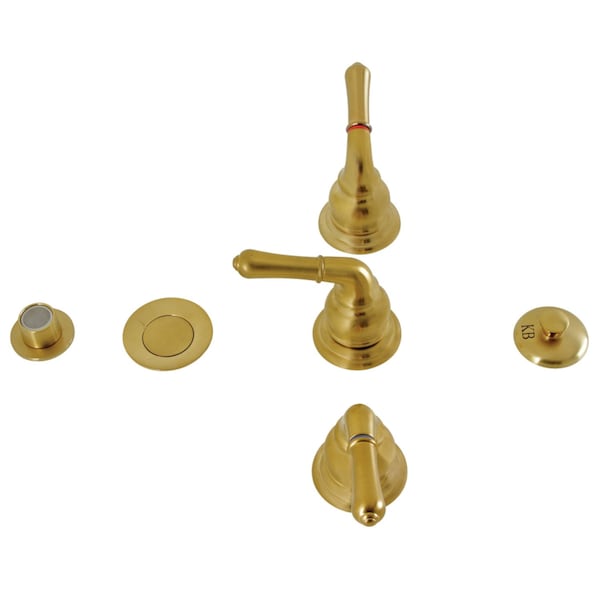ThreeHandle Bidet Faucet with PopUp, Brushed Brass